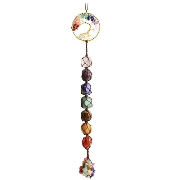 Free People Other - Free People 7 Tree of Life Chakra Crystals Healing Stones Wall Hanging Ornament
